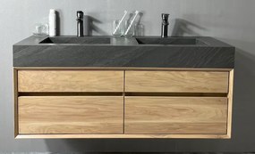 B-Stone Perryton badmeubel eiken met wastafel antraciet 120cm