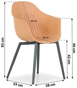 Tuinstoel Kunststof Oranje Lifestyle Garden Furniture Lissabon