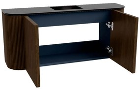 Mondiaz Joya 95cm toiletmeubel ronding links/rechts walnut met wastafel faye midden zonder kraangat urban