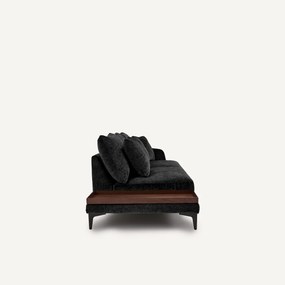 Halve bank met tafelblad, van gemengd fluweel, MODERNISTE