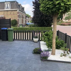 Tuinhek antraciet composiet Design met antraciet aluminium frame (180 x 80 cm)