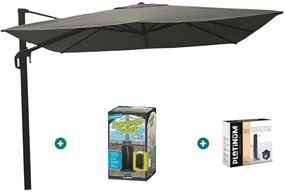 Nesling Coolfit zweefparasol 3x3 - antraciet - ingraafvoet en hoes