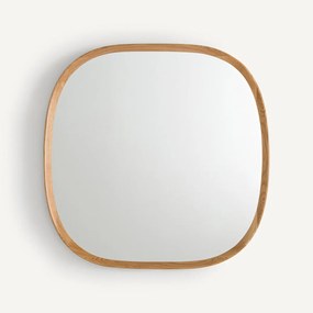Organische spiegel, massief eikenhout en MDF, H80cm, Orion