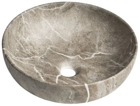 Sapho Rondane keramische waskom 41x41cm bruin marmer