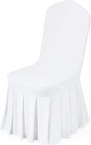 VEVOR stoelhoezen, platte voorkant, 30 stuks, wasbare stoelhoezen van polyester en spandex voor bruiloften en diners, geschikt voor stoelen (51 x 45 x 95 cm), wit