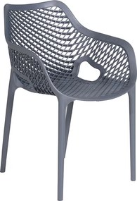 Garden Impressions Air XL kunststof tuinstoel donker grijs 4 stuks