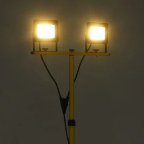 vidaXL Spotlight met statief LED 2x50 W warmwit