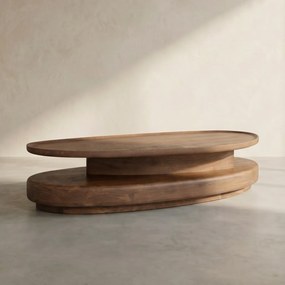 Houten Organische Salontafel Large - 140 X 65cm.