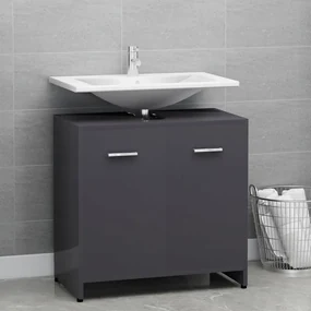 vidaXL Badkamerkast 60x33x61 cm spaanplaat hoogglans grijs