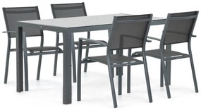 Tuinset 4 personen 150 cm Aluminium/textileen Grijs Lifestyle Garden Furniture Sella/Venustas