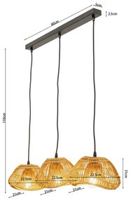 Kare Design Aloha Drop Quattro Eettafel Hanglamp Wabi Sabi Rotan