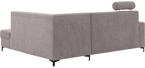 Goossens Basic Hoekbank Helsinki Incl. Hoofdsteun bruin, stof, 2-zits, modern design met ligelement rechts
