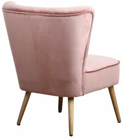 Fauteuil - Eva - stof Velours roze