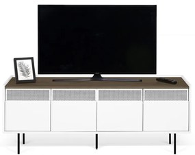 TemaHome Radio Wit Tv-meubel Met Walnoot Blad - 160x43x60cm.