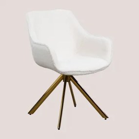 Eetkamerstoel In Teddy Lucy White & Goud - Sklum