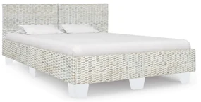 vidaXL Bedframe natuurlijk rattan grijs 160x200 cm