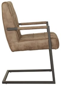 Eetkamerstoel - Jupiter - stof Cowboy retro lederlook taupe