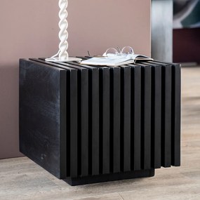 Eleonora Tom Blok Bijzettafel Zwart Hout - 50 X 50cm.