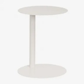 Ronde Bijzettafel Voor De Tuin Ø40 Cm Van Staal Yannik Gardenia Wit - Sklum