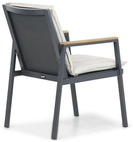 Tuinstoel Aluminium/teak Grijs-antraciet Hartman Lino