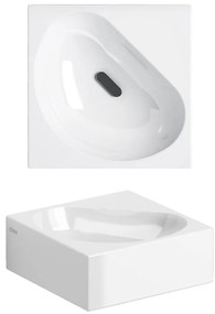 Clou Flush 5 keramische hoekfontein 27cm zonder kraangat wit glans