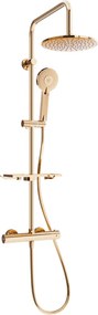 Mexen KT40 opbouw doucheset met regendouche en thermostatische kraan, roze goud - 771504093-60