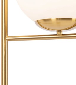 Art Deco vloerlamp goud en opaal glas - Flore Design E27 bol / globe / rond Binnenverlichting Lamp