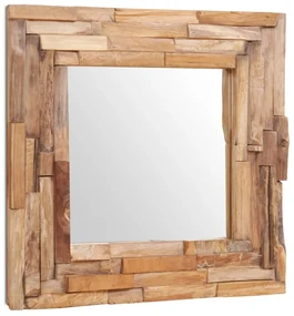 vidaXL Decoratieve spiegel vierkant 60x60 cm teakhout