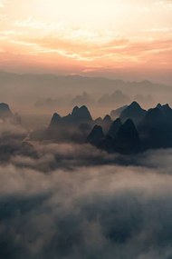 Kunstfotografie Guilin hills landscape at sunrise, Mario Martinez, (26.7 x 40 cm)