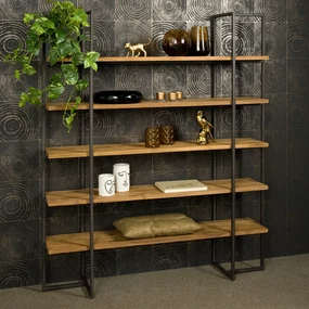 Tower Living Teakhouten Stellingkast Felino - 155x35x180cm.