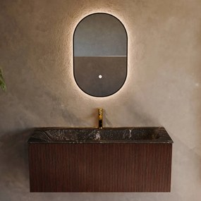 Mondiaz Kurve-dlux 110cm badmeubel ruby met 1 lade en wastafel big medium midden 1 kraangat lava