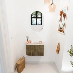 Mondiaz Joya DLux 60cm toiletmeubel ronding links dusk met wastafel faye rechts 1 kraangat frappe