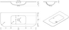 Lambini Designs Eleganza rond badmeubel 120cm acacia met ribbelfront en wastafel zonder kraangat