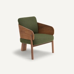 Fauteuil notenhout/bouclette E. Gallina, Marais