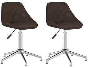 vidaXL Eetkamerstoelen draaibaar 2 st kunstleer bruin