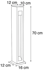 LED Moderne staande buitenlamp bazalt 70 cm - Sneezy Modern Buitenverlichting Steen / Beton
