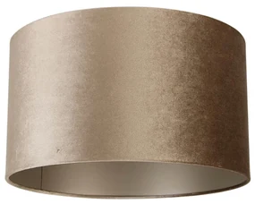 Velours lampenkap taupe rond 35/35/20 Klassiek / Antiek