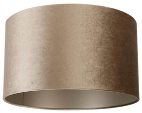 Velours lampenkap taupe rond 35/35/20 Klassiek / Antiek