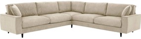 Goossens Bank Jonas beige, stof, 3,5-zits, urban industrieel