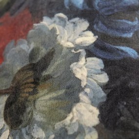 Velours lampenkap bloemen dessin 18/18/14 gouden binnenkant