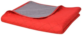 vidaXL 131557 Double-sided Quilted Bedspread Red and Grey 230x260 cm
