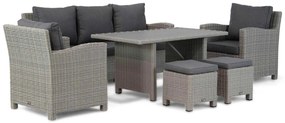 Dining Loungeset Wicker Grijs 7 personen Domani Furniture Valley