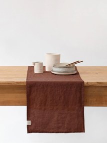 Linnen tafelloper Chocolate