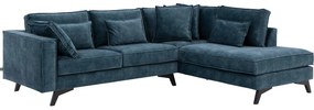 Goossens Bank Chambre blauw, stof, 3-zits, elegant chic met ligelement rechts