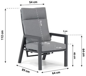 Bistroset 2 personen  Aluminium Grijs Lifestyle Garden Furniture Belmond