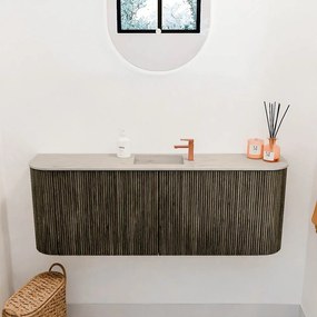 Mondiaz Joya DLux 115cm toiletmeubel ronding links/rechts shadow met wastafel faye midden 1 kraangat opalo
