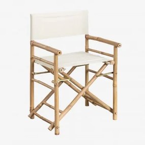 Opvouwbare Regisseursstoel Van Bamboe Voor De Tuin Woody Wit - Sklum