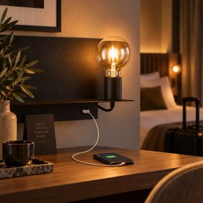 Night Guide USB wandlamp Zwart