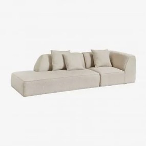 Modulaire Hoekbank Van 2 Delen Met Links Gestoffeerde Chaise Longue Cardea Bouclé Crèmebeige - Sklum
