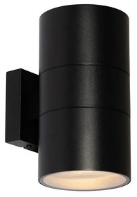 Moderne Buiten wandlamp zwart 2-lichts AR111 IP44 - Duo Modern GU10 IP44 Buitenverlichting rond